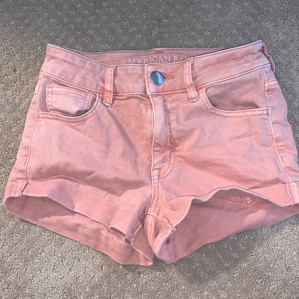 Pink American eagle jean shorts